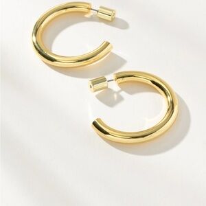 2 pairs! Uncommon James Effortless Tube Gold Hoop Earrings